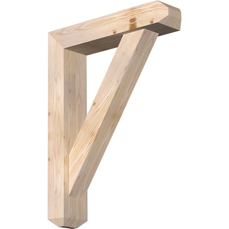 Ekena Millwork Traditional Craftsman Smooth Bracket w/ Offset Brace, Douglas Fir, 5 1/2"W x 24"D x 32"H BKT0604X24X32TRA04SDF